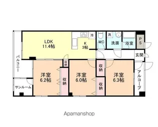 さくらいマンション石田浜【205号室】の間取り