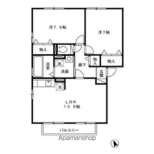 リビングタウン向中野 E【2階】の間取り