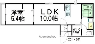 メゾン ヴァルール【301号室】の間取り