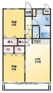 ハーブメゾン藤井A【2階】の間取り
