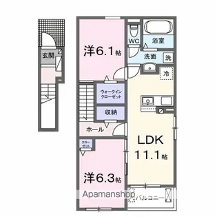 アルシャムス Ⅰ【2階】の間取り