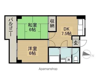 三高・サンロイヤル【1階】の間取り