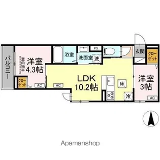 セレスティア中台3【1階】の間取り