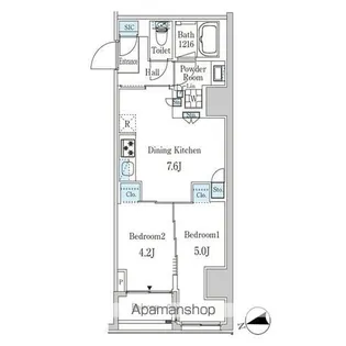 ザ・ライオンズフォーシア外神田【5階】の間取り