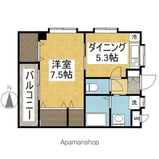 マリンコミセン前ビル【403号室】の間取り