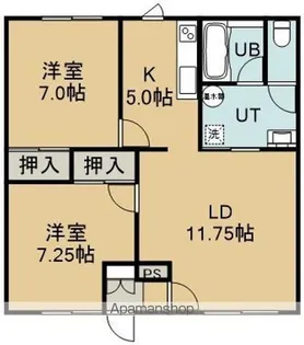 美原ハイム【1階】の間取り