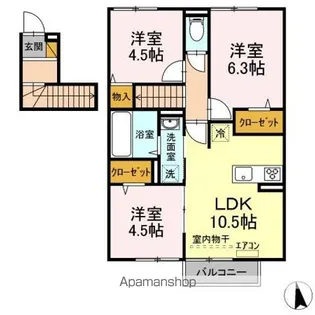 コーポ ルピナス【2階】の間取り
