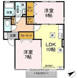 グランモア西市 A棟【A-102号室】の間取り