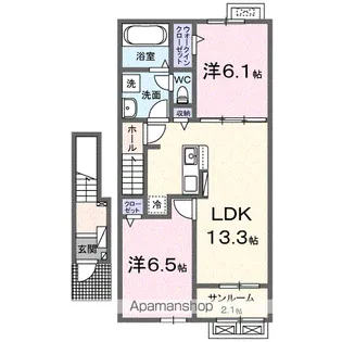 アクティフ Ⅱ【2階】の間取り