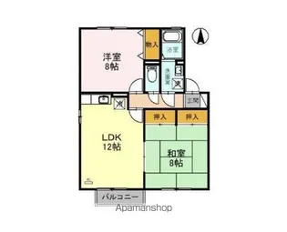 サザンヴィレッジ B棟【2階】の間取り