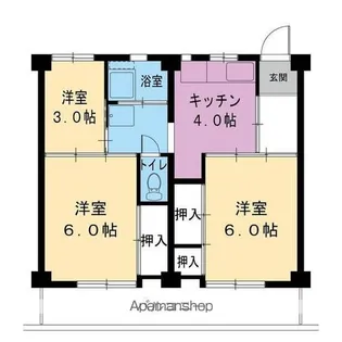 ビレッジハウス大村4号棟【201号室】の間取り