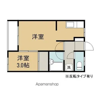 コーポ音北C【203号室】の間取り
