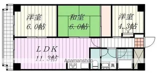 チュリス松山【1005号室】の間取り
