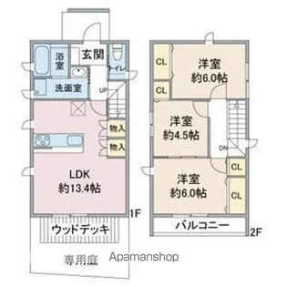 愛知県尾張旭市庄南町1丁目【一戸建】の間取り