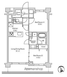 エミリブ鷺ノ宮【1階】の間取り