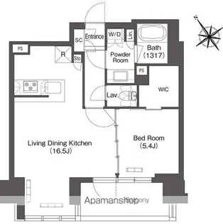 東京都港区芝浦4丁目【マンション】の間取り