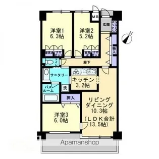 アルファステイツ上之町【502号室】の間取り