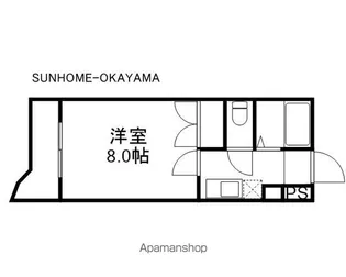 サンハイツ岡大Ⅱ【2階】の間取り
