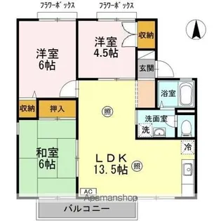 セジュールII野崎 B棟【2階】の間取り