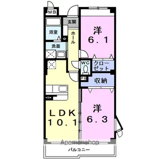 SUNSOLEIL21【3階】の間取り