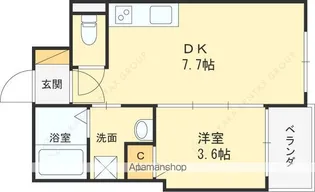 Aquamarine西北【104号室】の間取り
