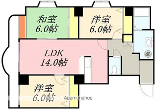 シャトー桜陽台【601号室】の間取り