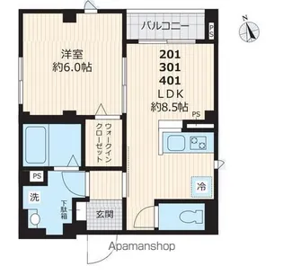 KATSU【201号室号室】の間取り