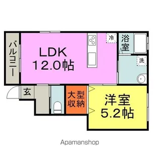 リリーコートA B棟【1階】の間取り