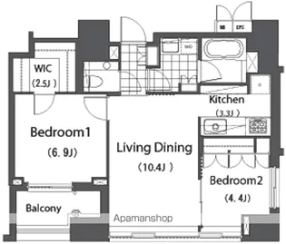 LASANTE麻布十番【12階】の間取り