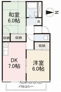 テンダーネスコーポⅠ 2階【2階】の間取り