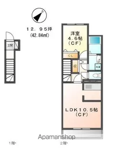 JIRO PERSIMMON(ジロー・パーシモン)【2階】の間取り