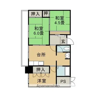 ゴールデンハイツふきあげ【4階】の間取り