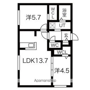 Lien新さっぽろ【3階】の間取り