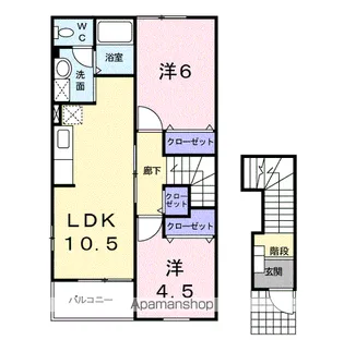 ティーフベルクB【2階】の間取り
