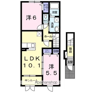 フレックス タウン 壱番館【2階】の間取り