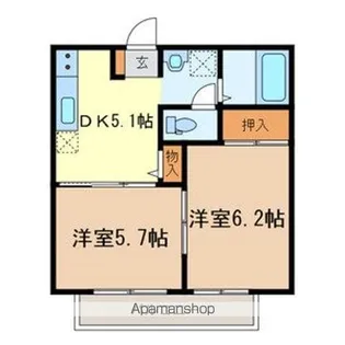 ルミエール・ナガイ【102号室号室】の間取り