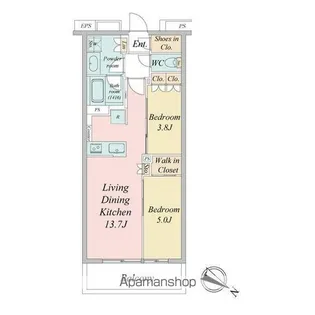 ブランシエスタ目黒中央町【6階】の間取り