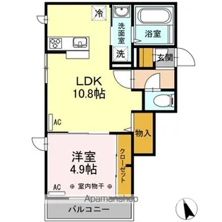 東京都新宿区西新宿8丁目【アパート】の間取り