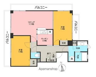 ベルペサージュ【6階】の間取り