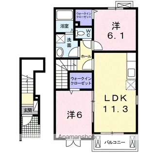 ルミナス Ⅳ【204号室】の間取り