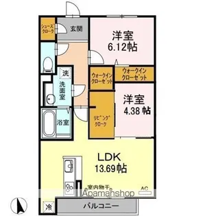 Asteria彩都【3階】の間取り