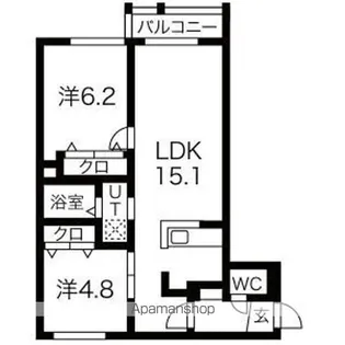ASTEROPE厚別南【205号室】の間取り