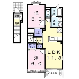 プラシードⅡ【2階】の間取り