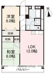 ヴィラ・アンソレイエ香西本町【302号室】の間取り