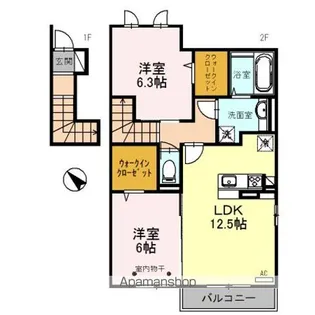 ラ ピーノ 6【2階】の間取り