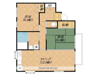 滋賀県長浜市八幡東町【アパート】の間取り
