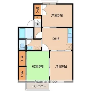 セジュール八幡【1階】の間取り