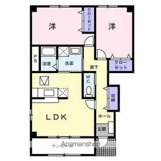 アメニティーハウス 弐番館【1階】の間取り