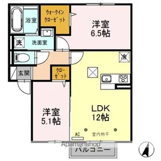 メルヴェーユ【102号室】の間取り