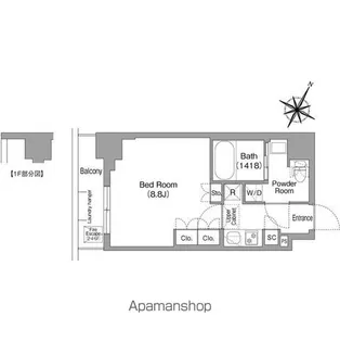 東京都中野区本町6丁目【マンション】の間取り